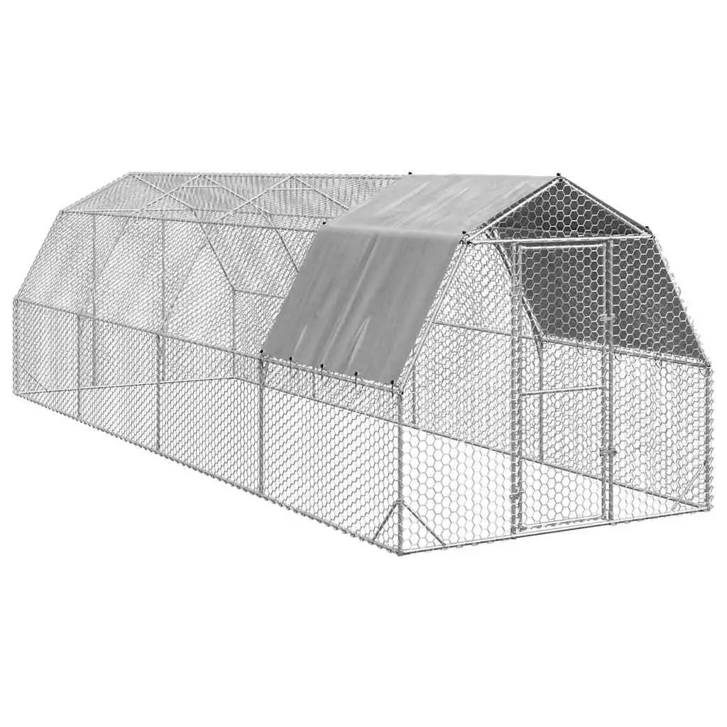 Hexagonal Mesh Chicken Run with Roof