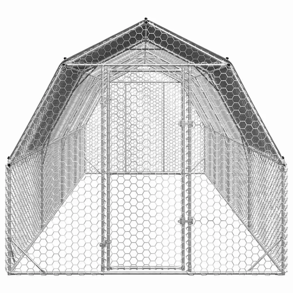 Hexagonal Mesh Chicken Run with Roof