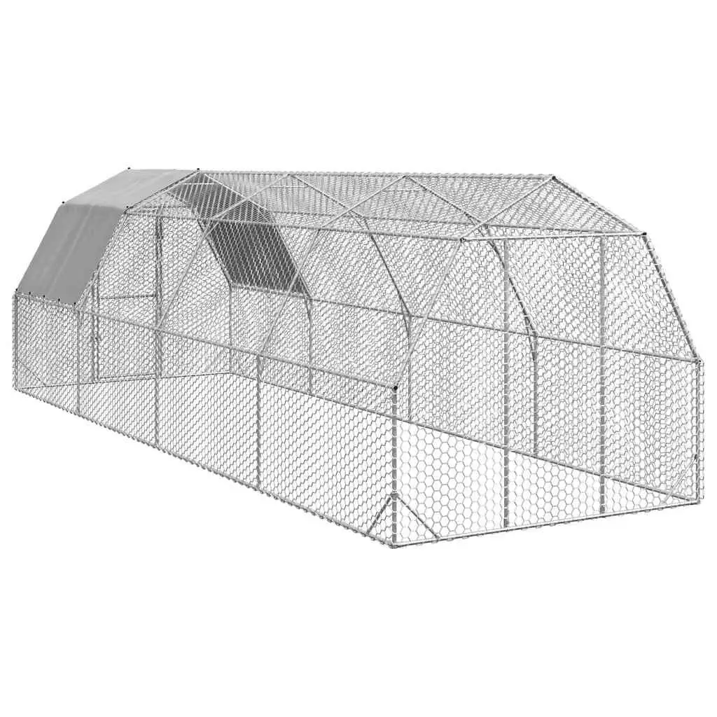 Hexagonal Mesh Chicken Run with Roof