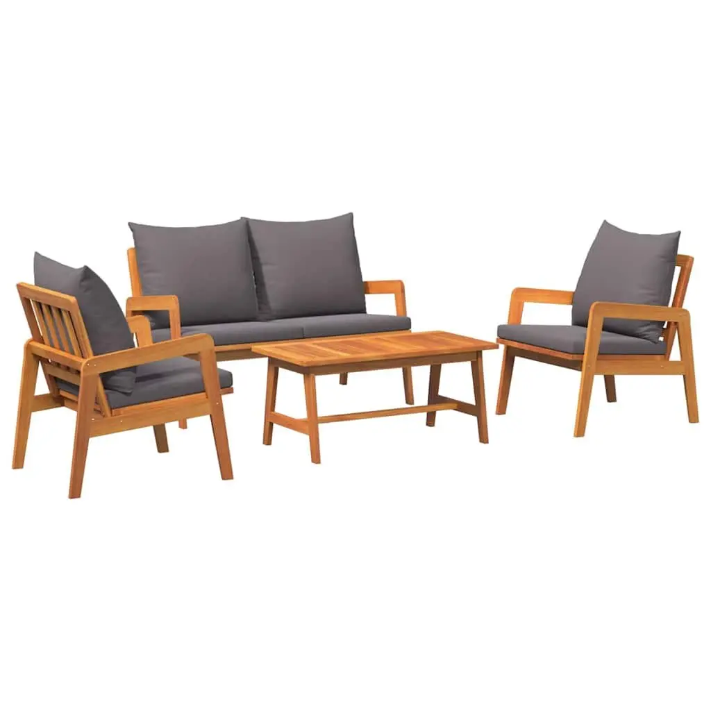 4-Piece Acacia Wood Bistro Set for Outdoors