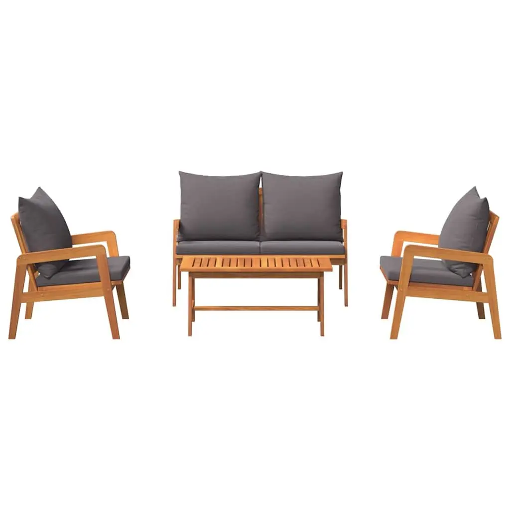 4-Piece Acacia Wood Bistro Set for Outdoors