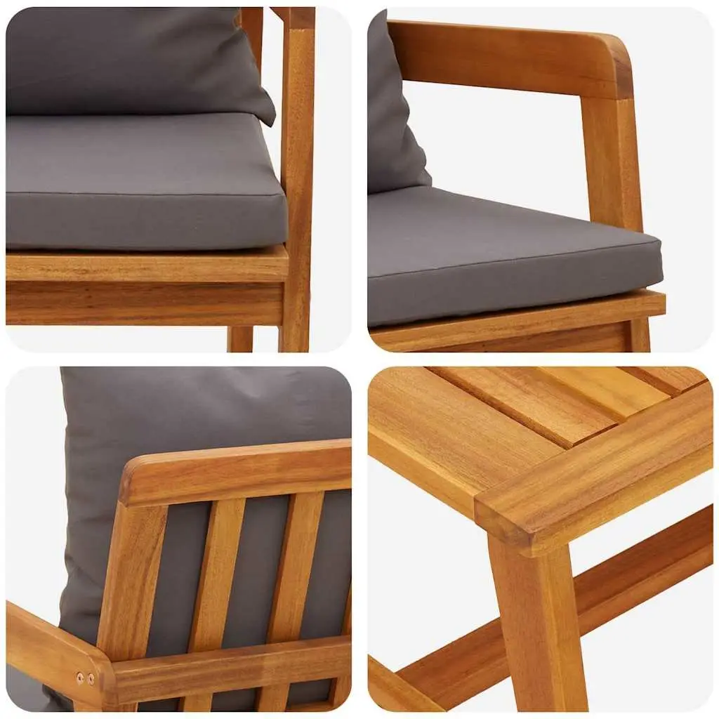 4-Piece Acacia Wood Bistro Set for Outdoors