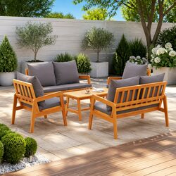 High-Quality Outdoor Bistro Set 5 Piece Acacia Wood