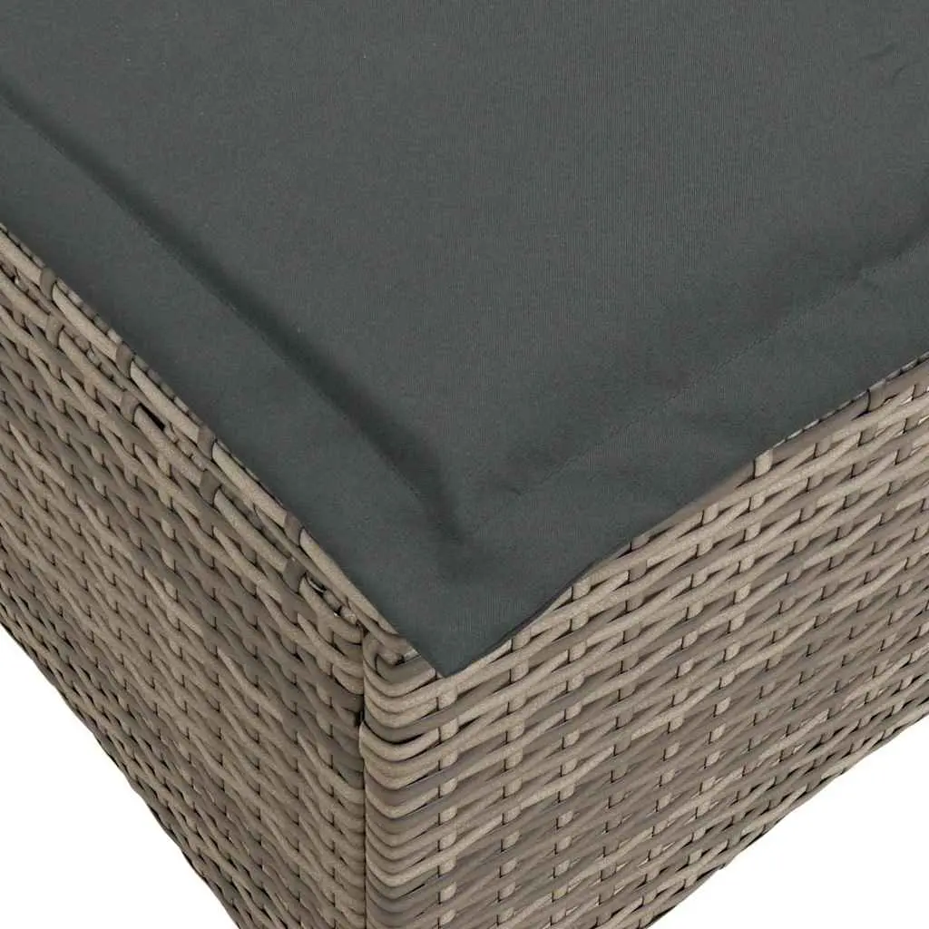 L-shaped Garden Sofa Set PE Rattan 3 Piece Outdoor Furniture Grey