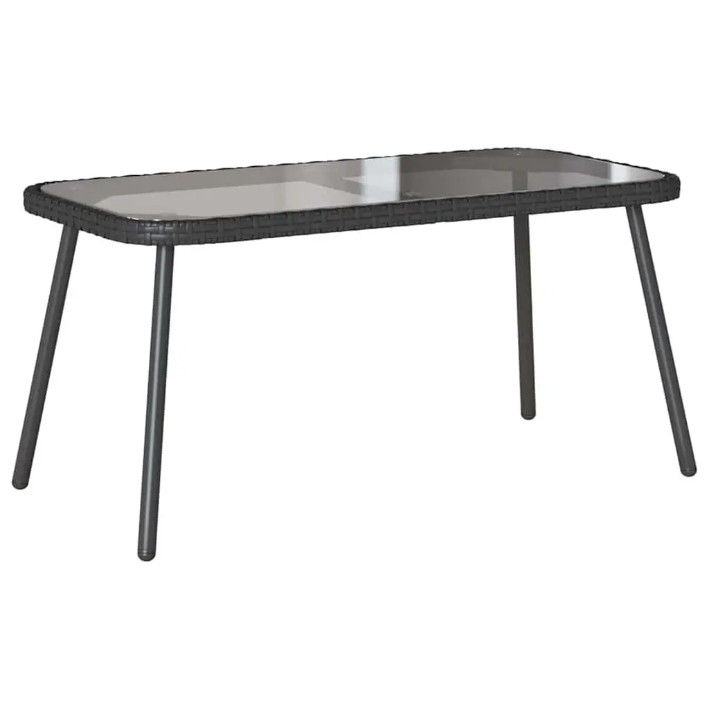 Garden Dining Set with Cushions in Black