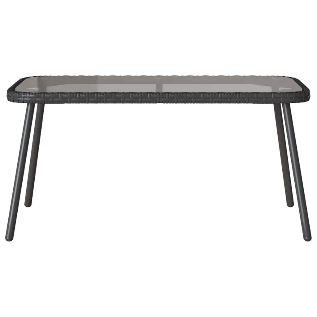 Garden Dining Set with Cushions in Black