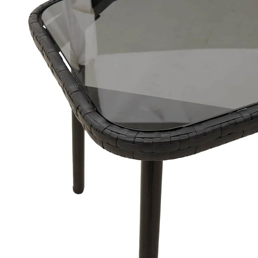 Garden Dining Set with Cushions in Black
