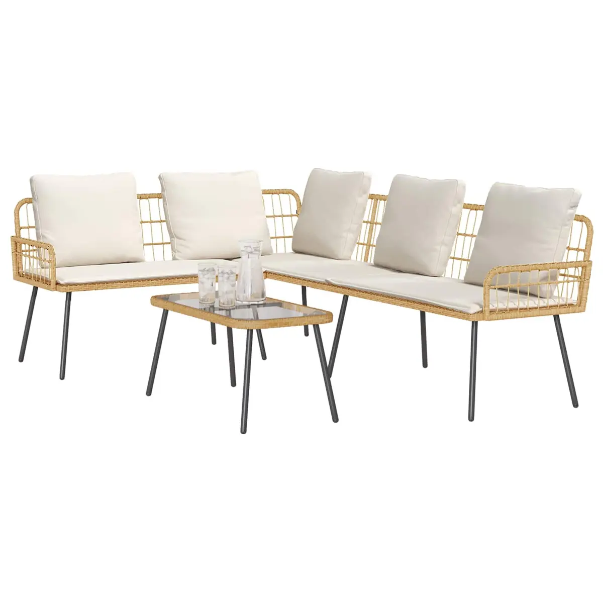 Brown Rattan Outdoor Garden Sofa Set