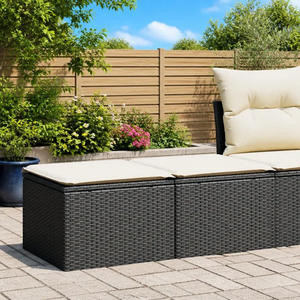 Outdoor Garden Sofa Set PE Rattan 2 Piece Black