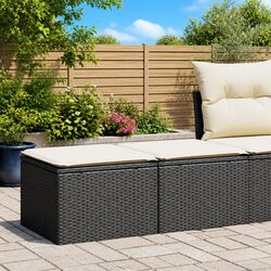 Sturdy Black Rattan Outdoor Sofa Set with Cushions