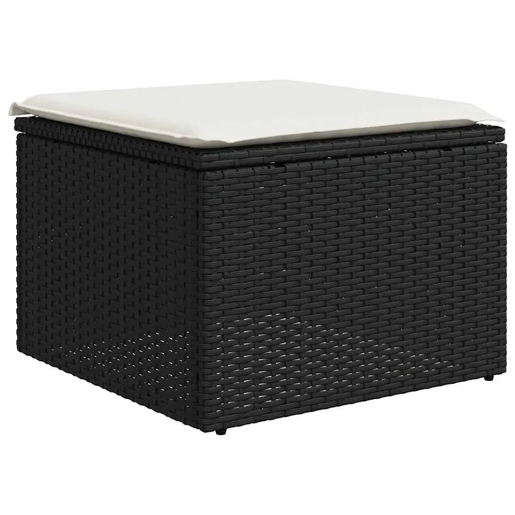 Outdoor Garden Sofa Set PE Rattan 2 Piece Black