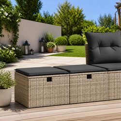 High-Quality 2 Piece Grey Outdoor Sofa Set with Cushions