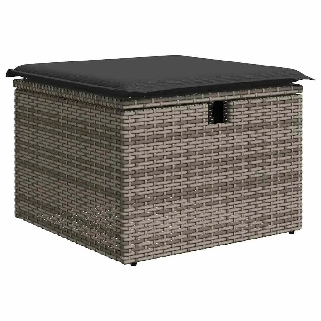 2 Piece Grey Outdoor Sofa Set with Cushions
