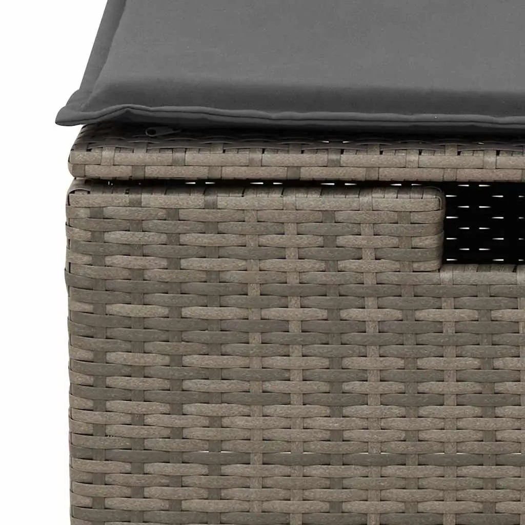 2 Piece Grey Outdoor Sofa Set with Cushions