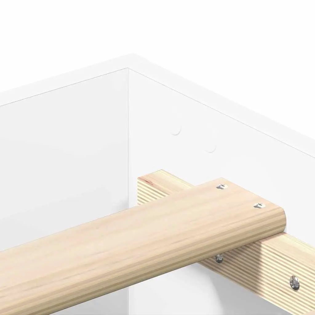 White Bed Frame 150x200 cm with Slatted Base