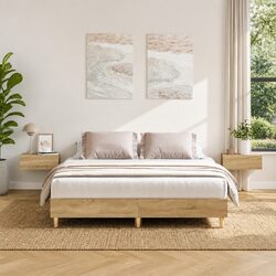Sonoma Oak Bed Frame 150x200 cm with Slatted Base