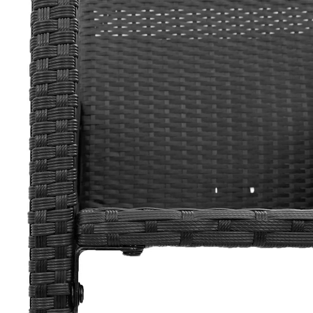 5 Piece Outdoor Bar Set PE Rattan Steel Frame Black with Bar Table and Stools