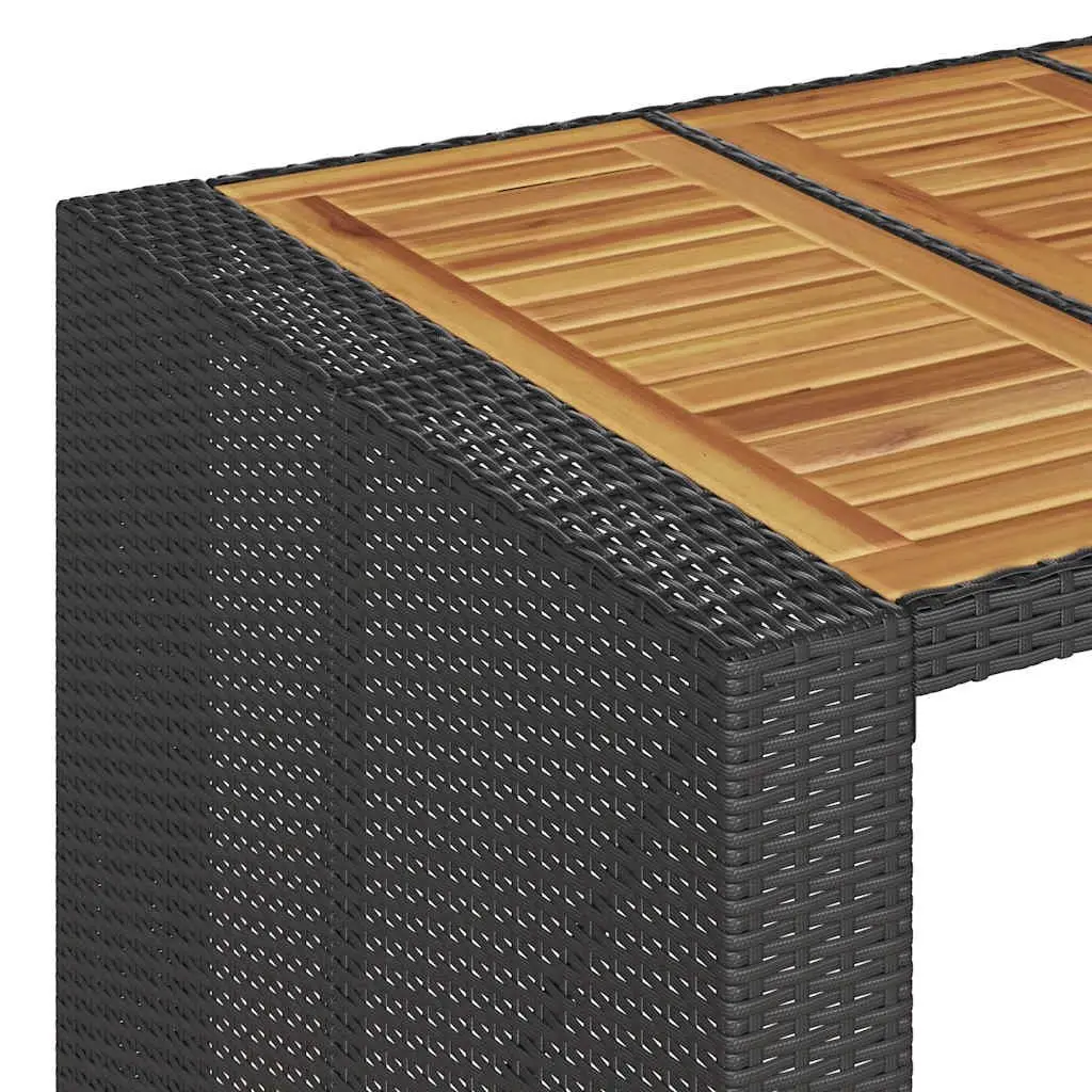 5 Piece Outdoor Bar Set PE Rattan Steel Frame Black with Bar Table and Stools
