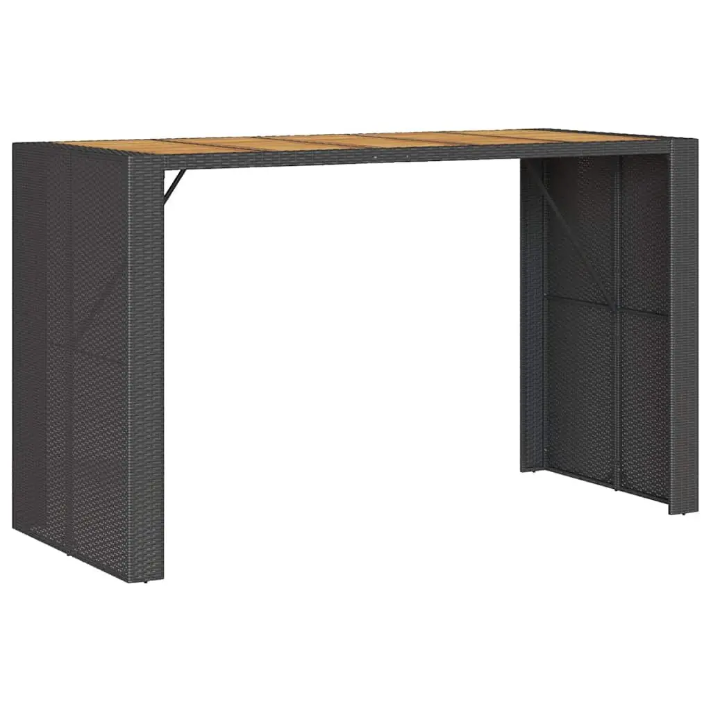 7 Piece Garden Bar Set PE Rattan Black Outdoor Patio