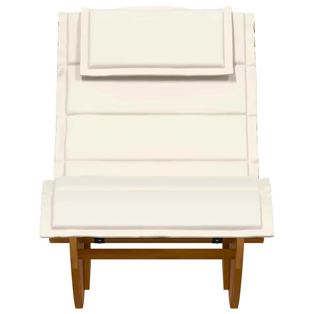 Sun Lounger Acacia Wood Outdoor 2pcs Brown