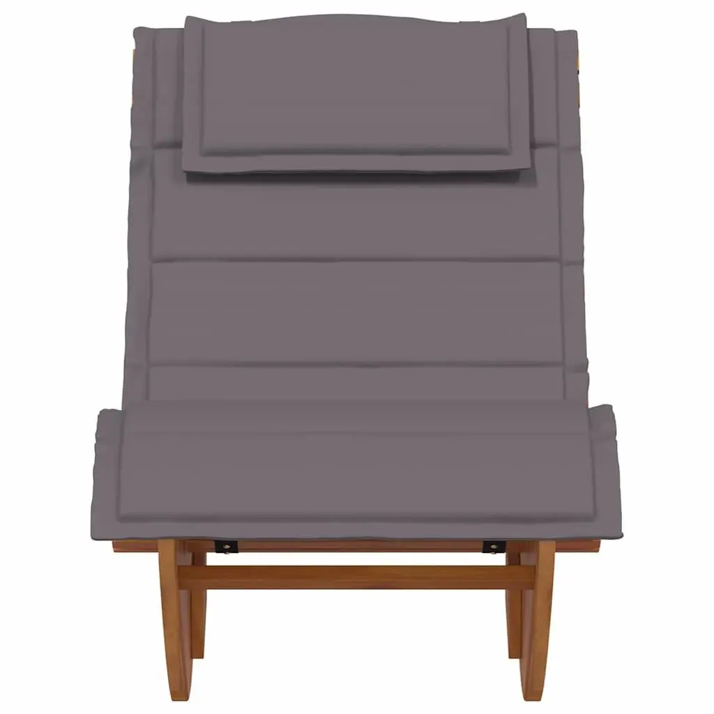 Sun Lounger Acacia Wood 2 pcs Outdoor Garden Patio Pool Deck Chair Brown