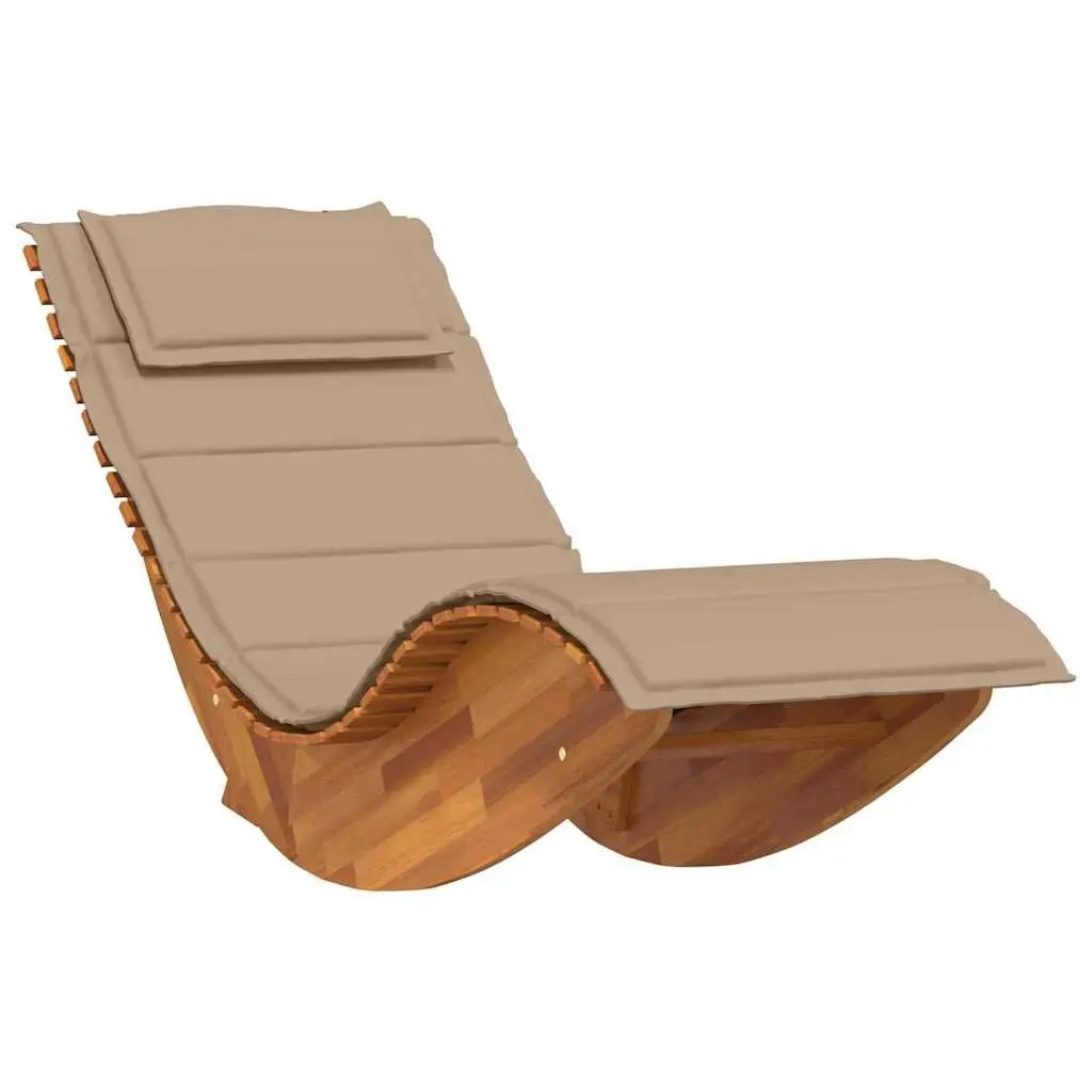 Sun Lounger Acacia Wood 2pcs Set Outdoor Garden Pool Deck Chair Brown