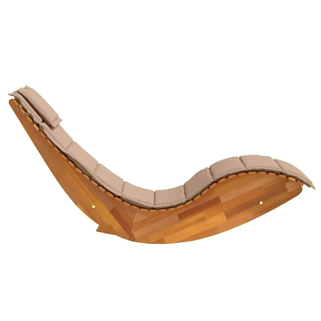Sun Lounger Acacia Wood 2pcs Set Outdoor Garden Pool Deck Chair Brown