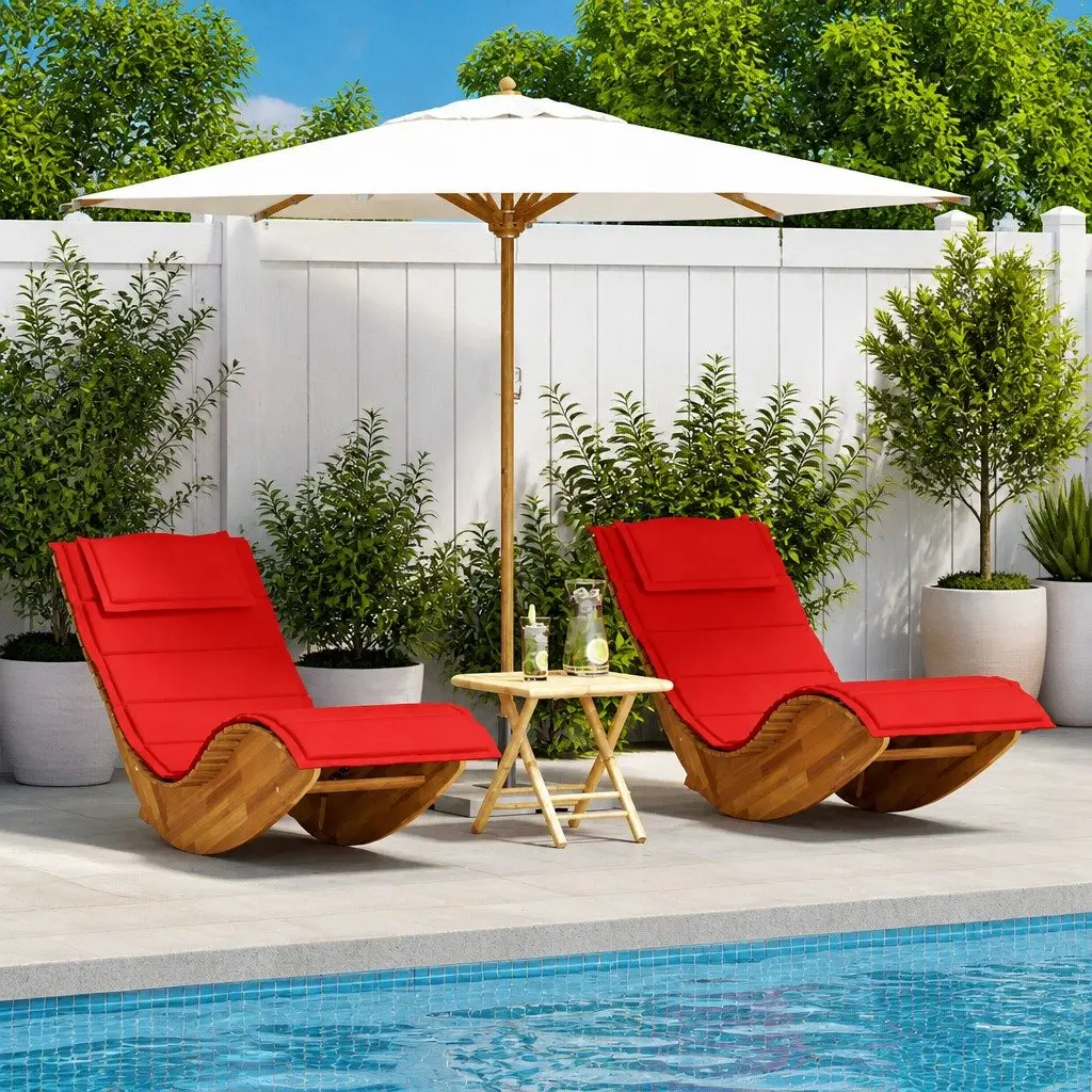 2-Person Outdoor Garden Lounger Chair Set