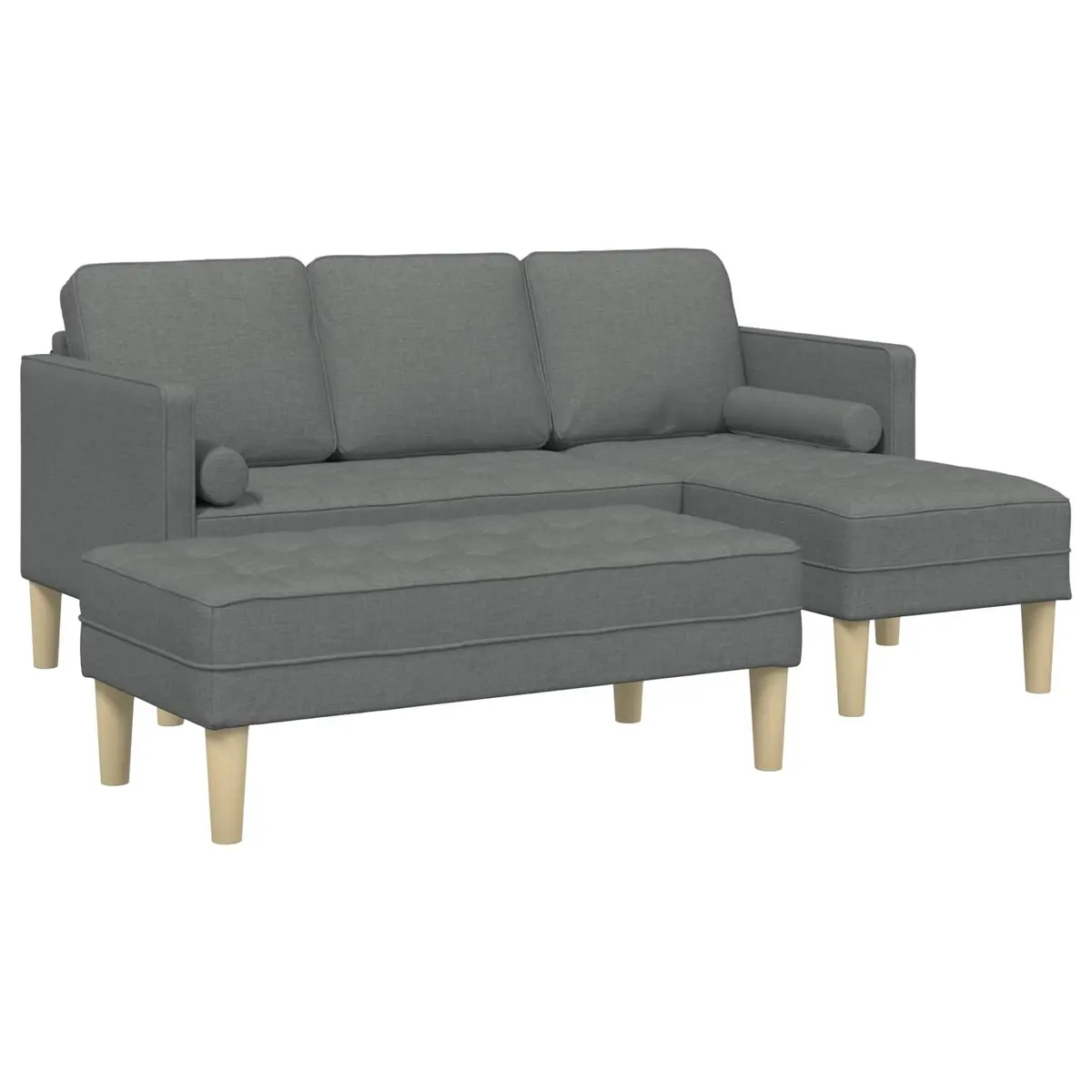 Modular Sofa Set 2 Pieces in Grey