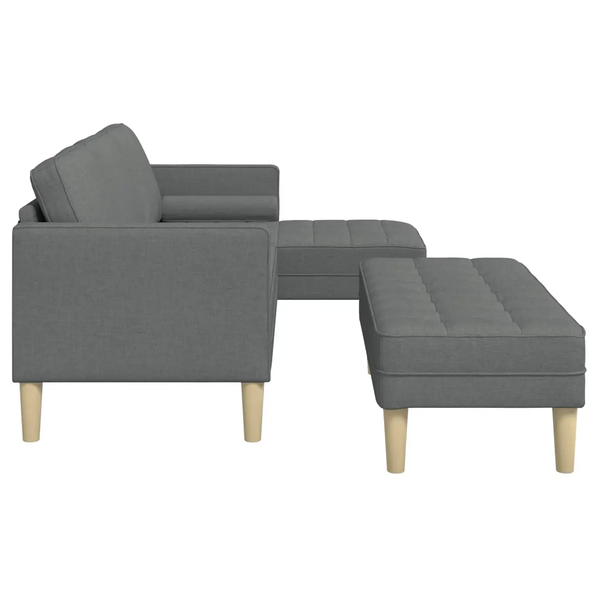 Modular Sofa Set 2 Pieces in Grey