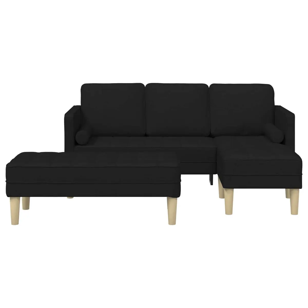 Black Modular Sofa Set 2 Pieces Polyester