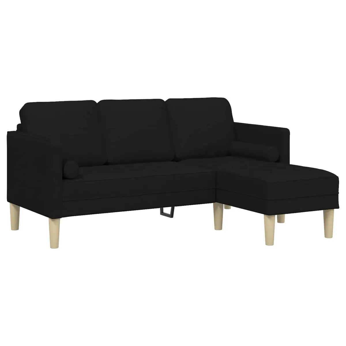 Black Modular Sofa Set 2 Pieces Polyester