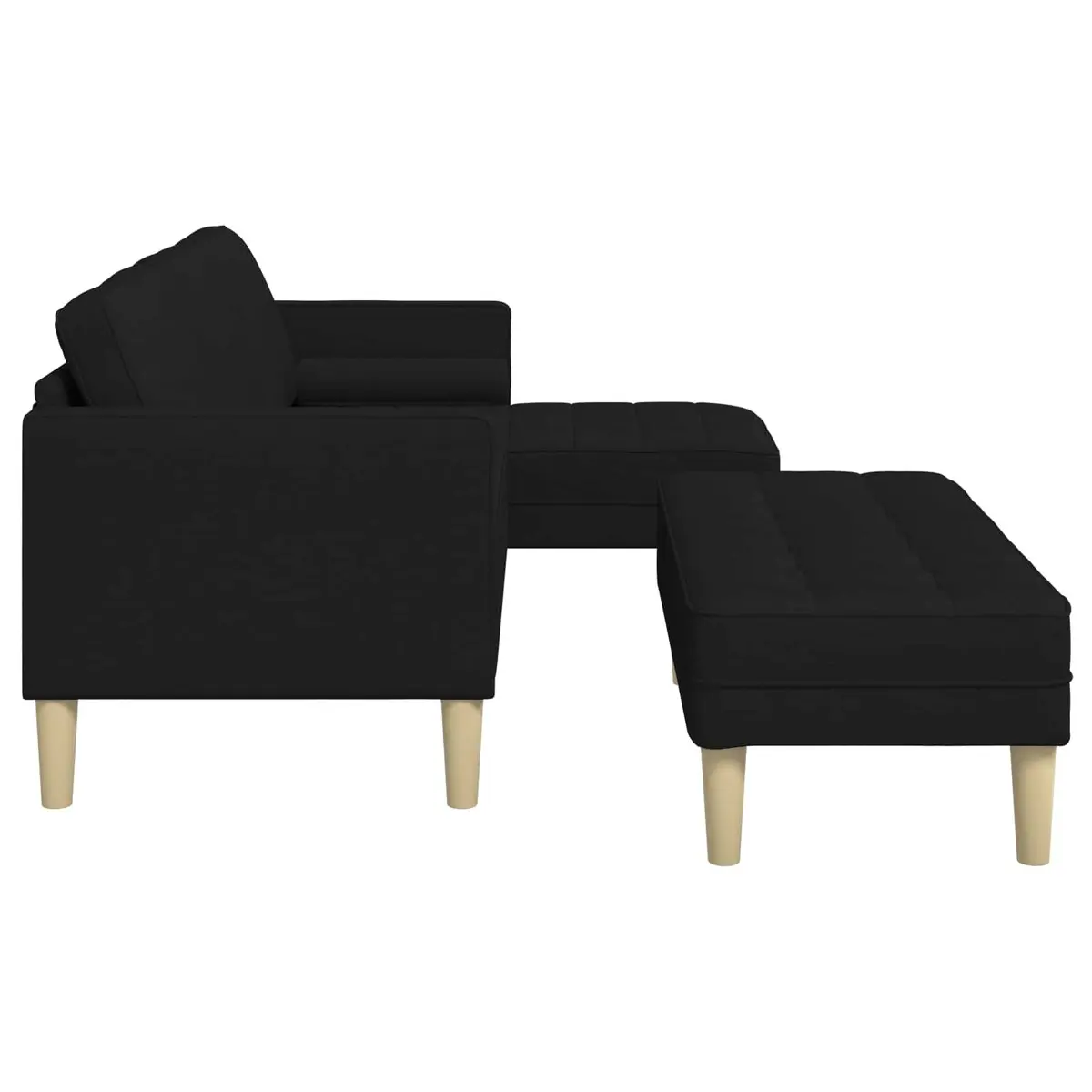 Black Modular Sofa Set 2 Pieces Polyester