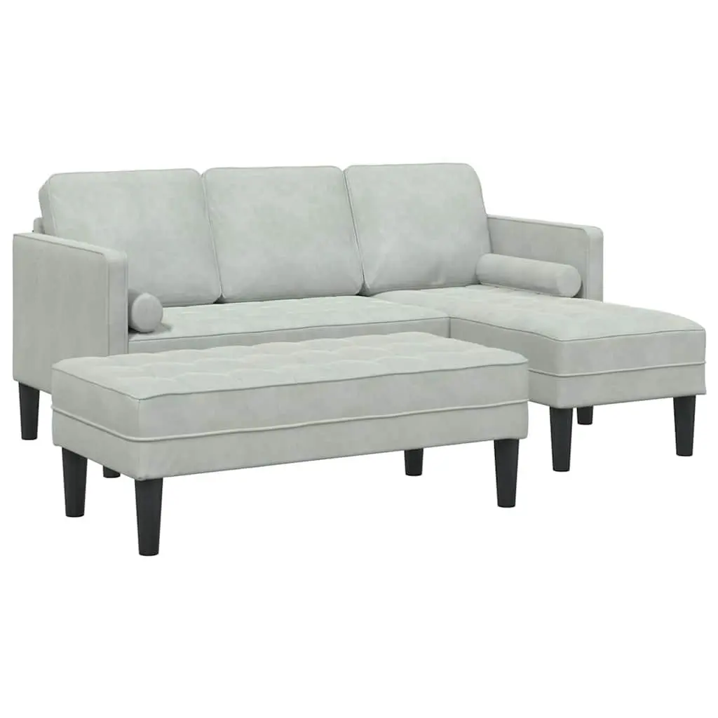 Light Grey Polyester Modular Sofa Set 2-Piece