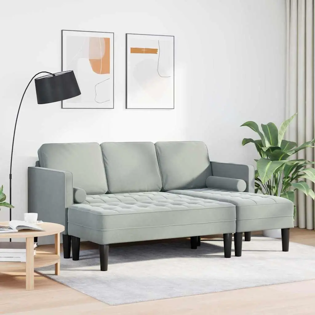 Light Grey Polyester Modular Sofa Set 2-Piece