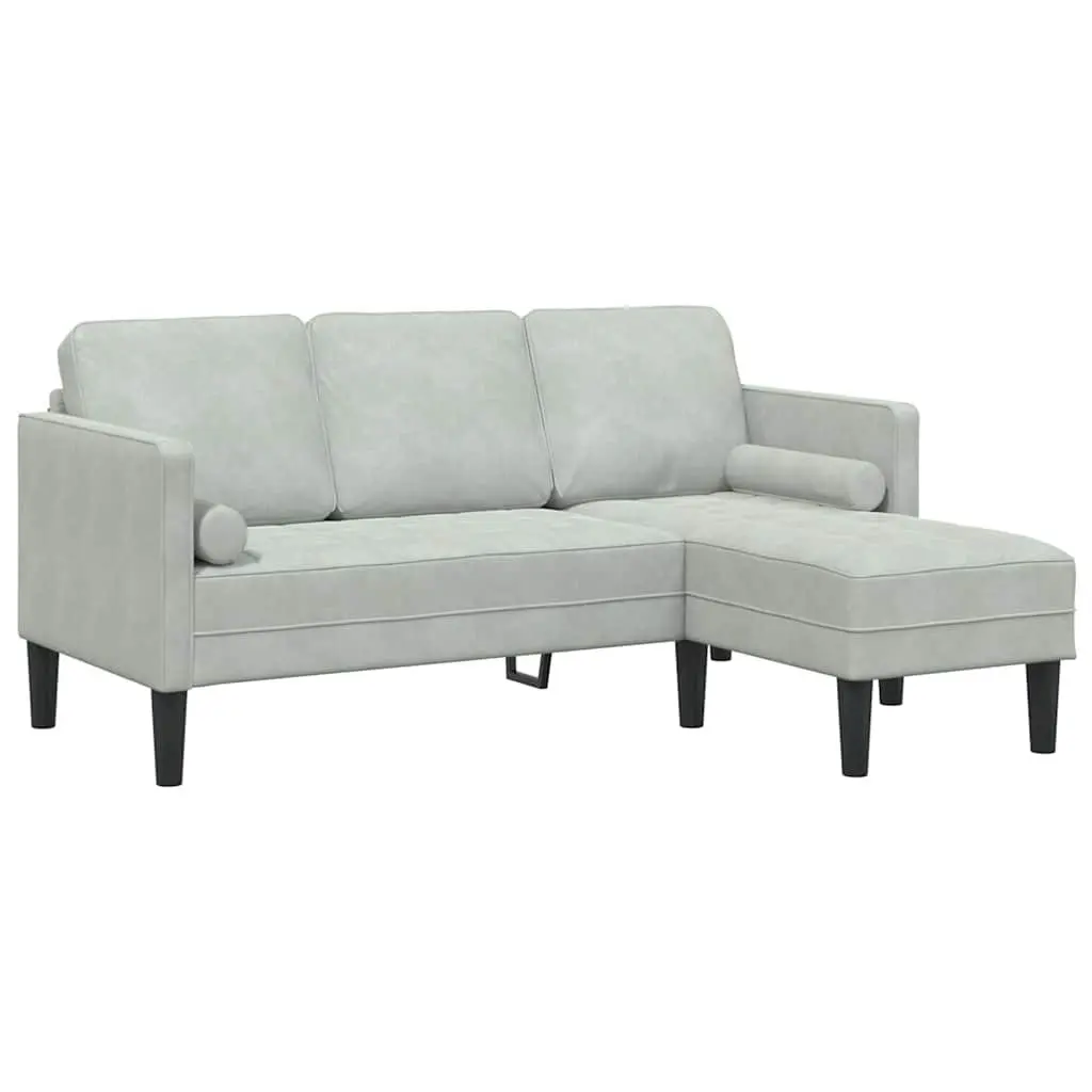 Light Grey Polyester Modular Sofa Set 2-Piece