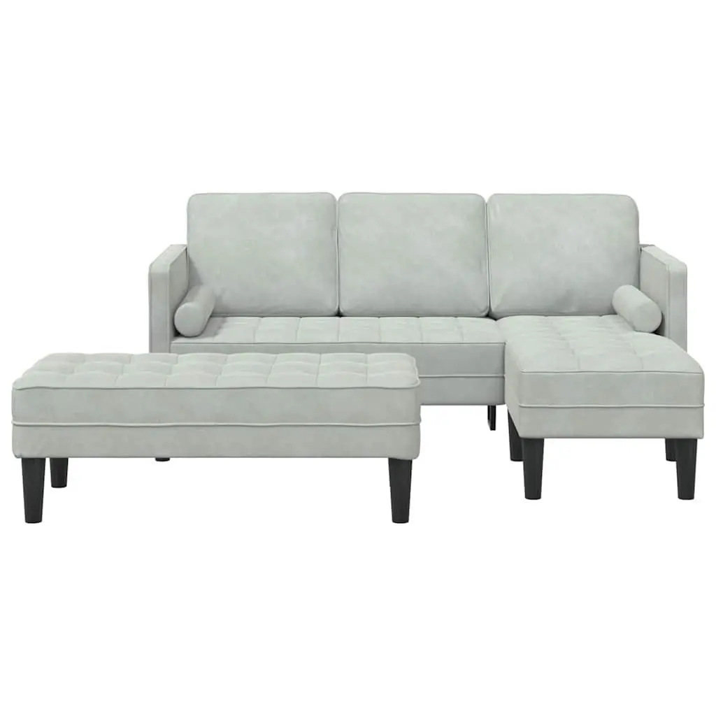 Light Grey Polyester Modular Sofa Set 2-Piece