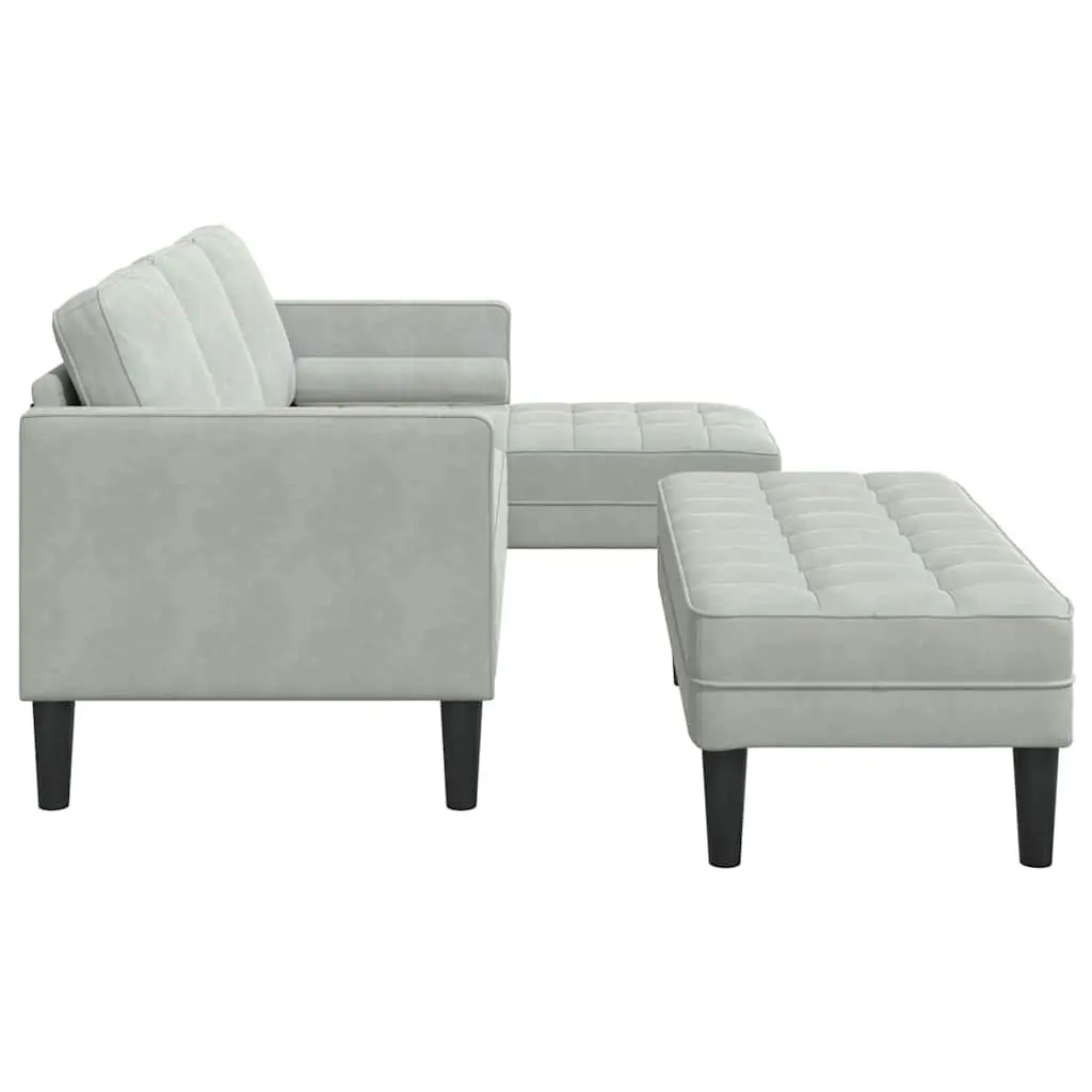 Light Grey Polyester Modular Sofa Set 2-Piece