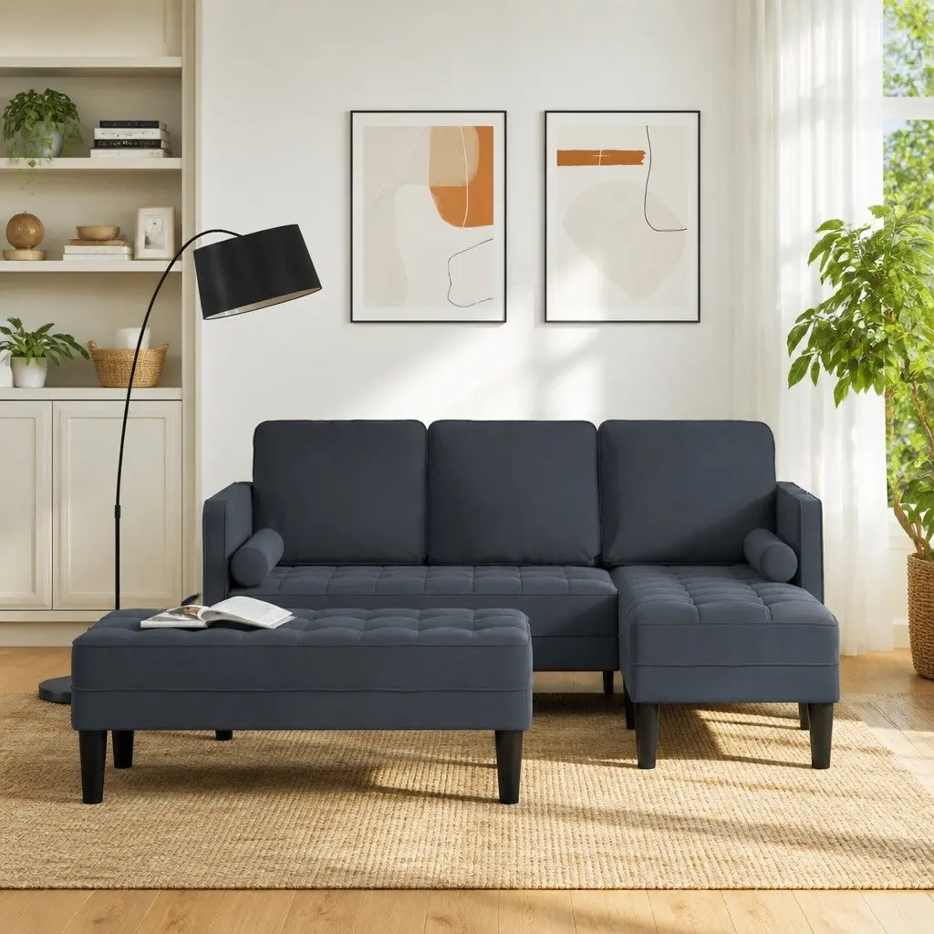 Grey Modular Sofa Set 2-Piece for Living Spaces
