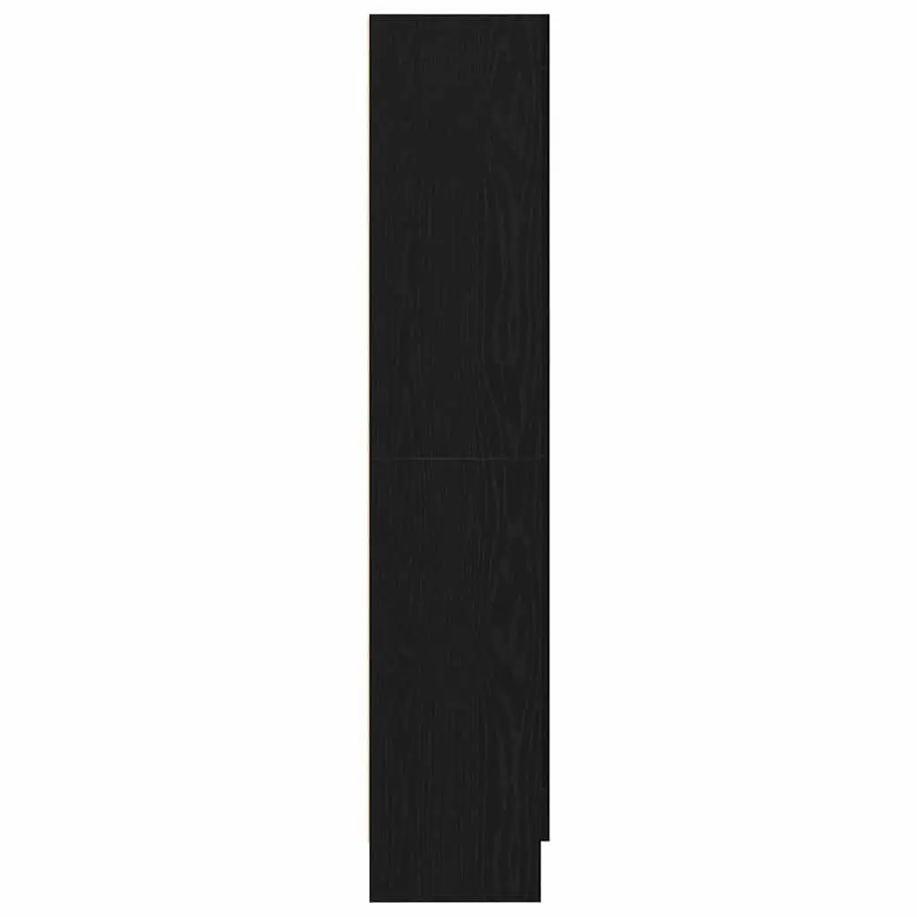 Black Oak Book Cabinet with Hinged Doors