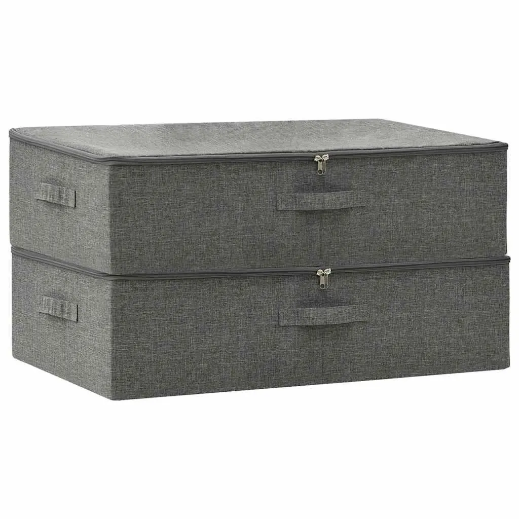 Storage Boxes Fabric Foldable 70x40x18cm Anthracite 2 pcs