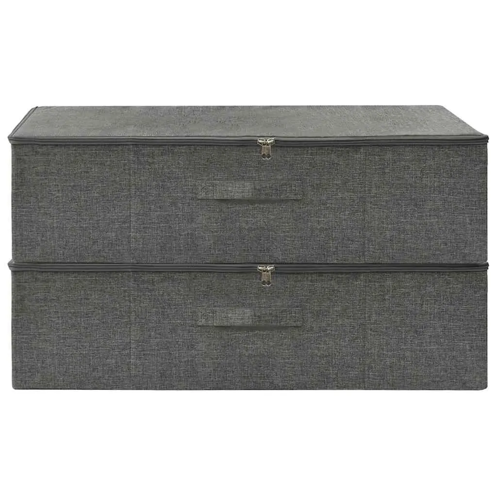 Storage Boxes Fabric Foldable 70x40x18cm Anthracite 2 pcs