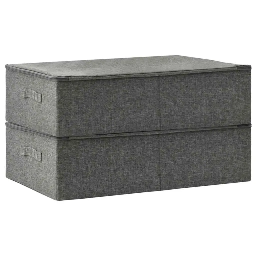 Storage Boxes Fabric Foldable 70x40x18cm Anthracite 2 pcs