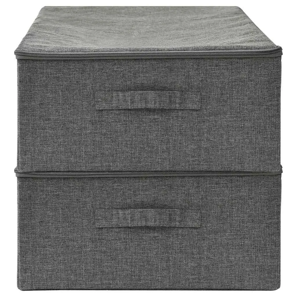 Storage Boxes Fabric Foldable 70x40x18cm Anthracite 2 pcs