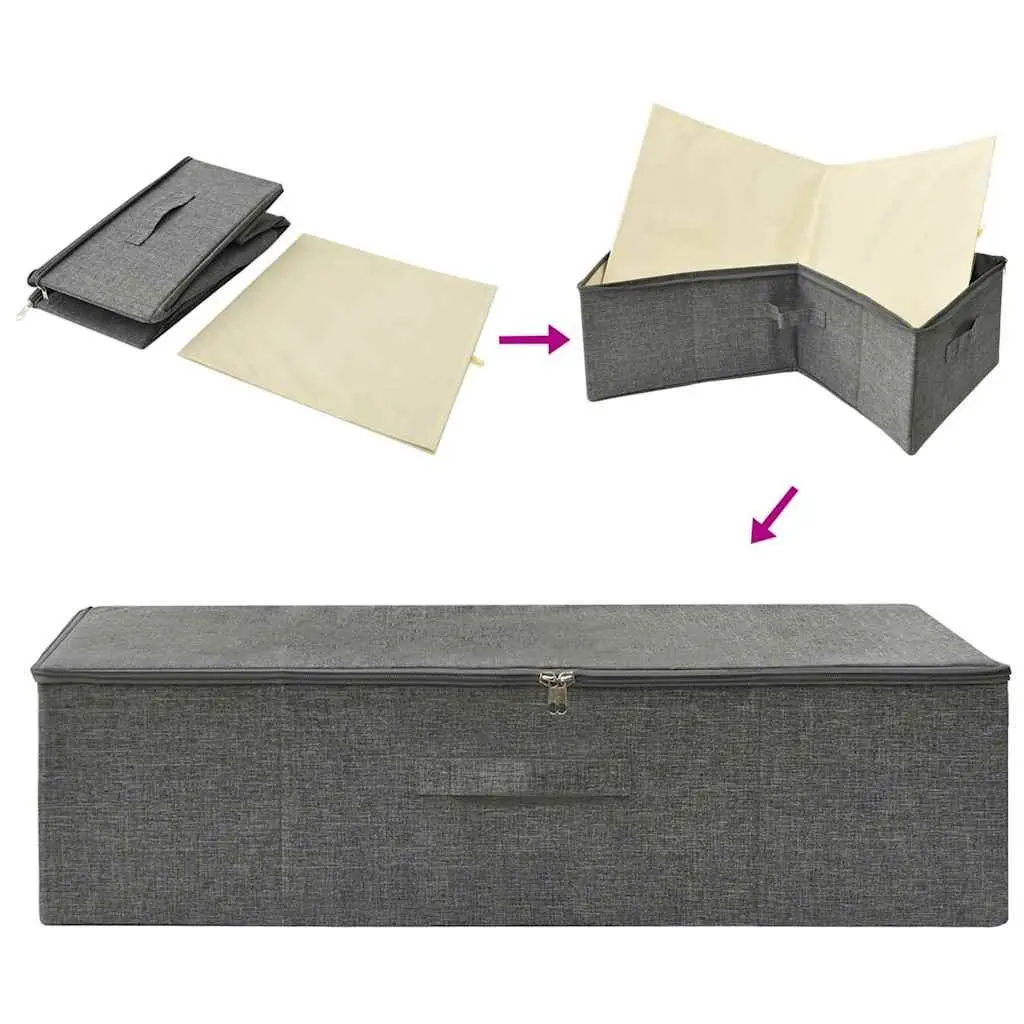 Storage Boxes Fabric Foldable 70x40x18cm Anthracite 2 pcs