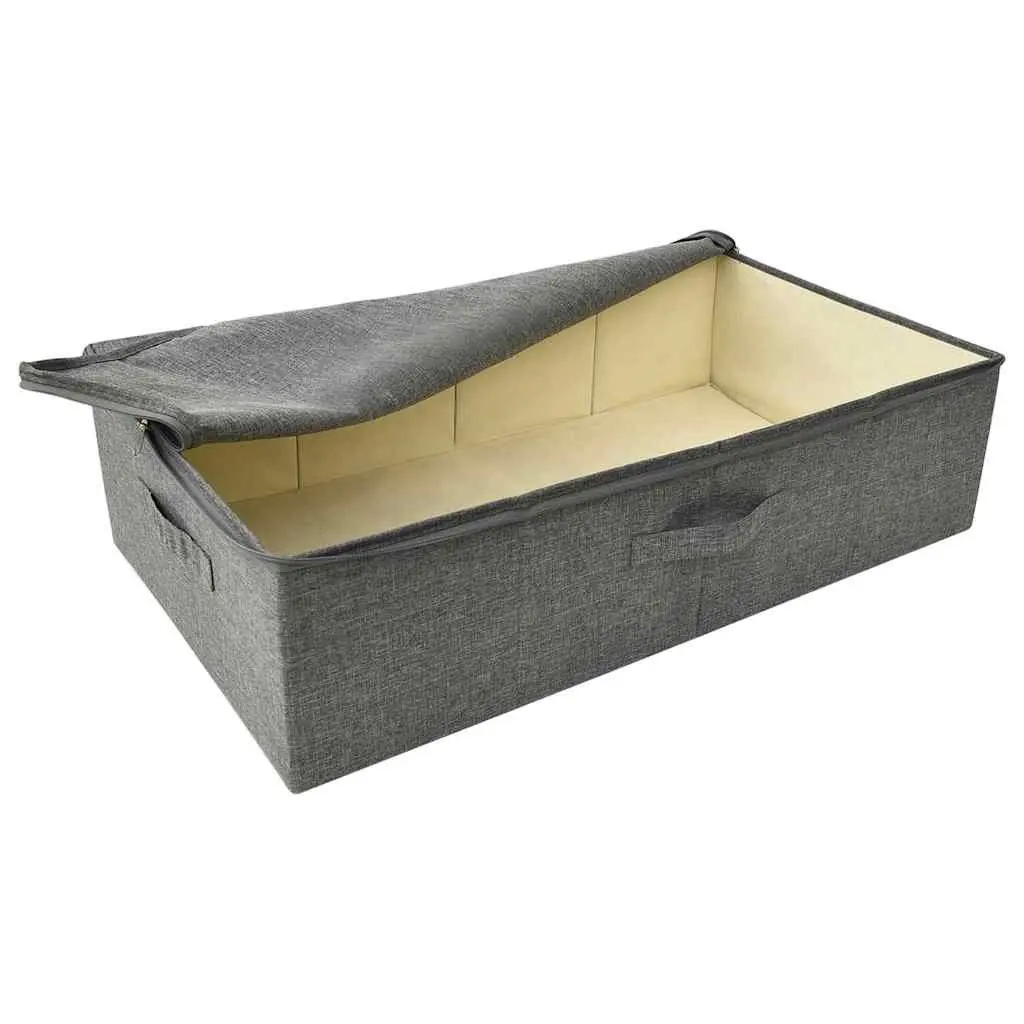Storage Boxes Fabric Foldable 70x40x18cm Anthracite 2 pcs