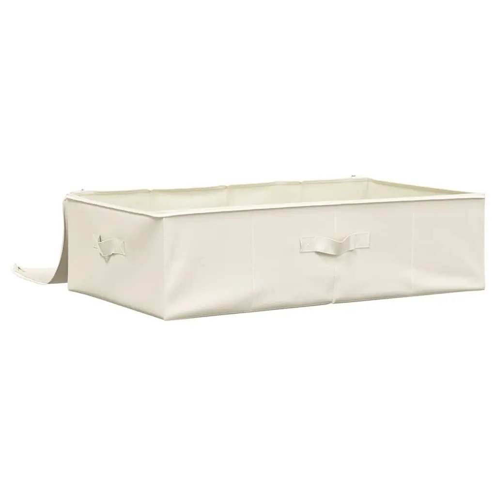 Foldable Fabric Storage Boxes 70x40x18 cm Cream Set 2 pcs