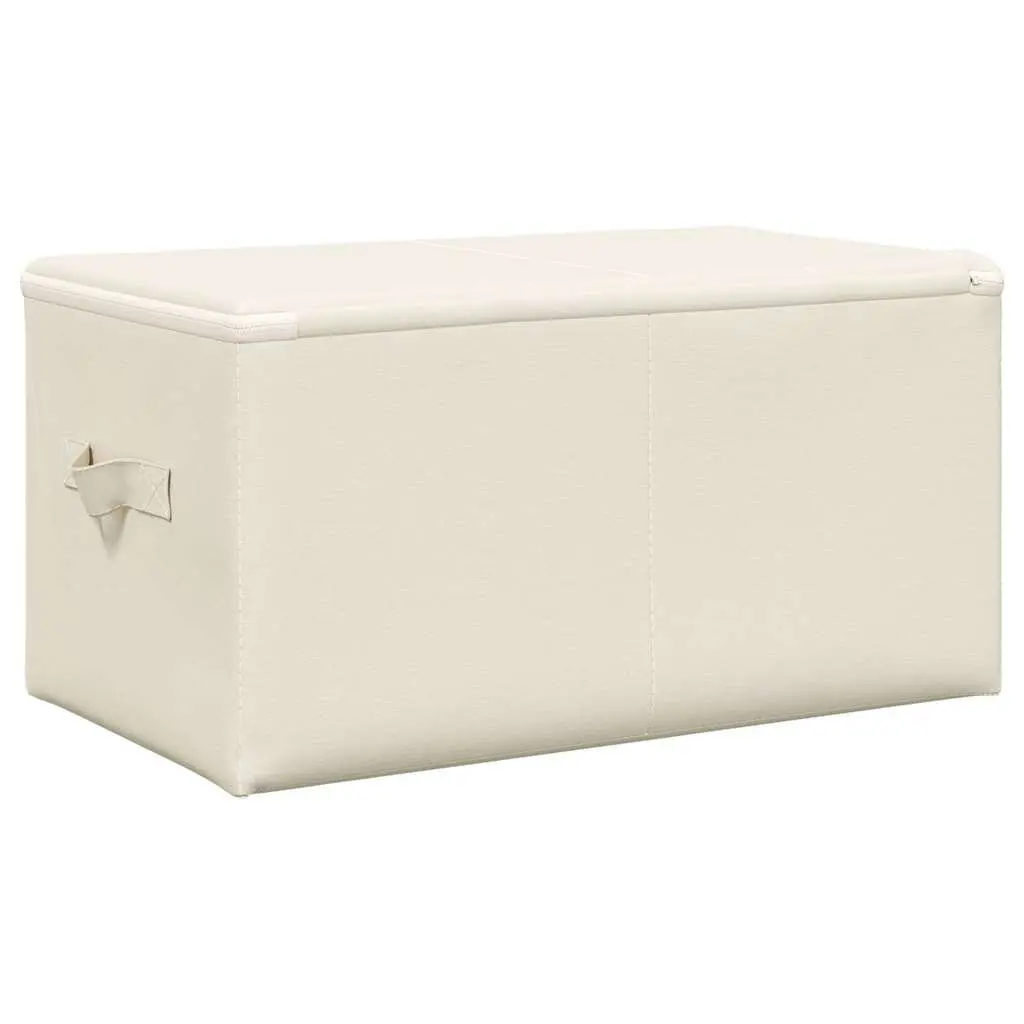 Foldable Fabric Storage Boxes Cream 43x34x23cm Set 2 pcs Durable Organisers
