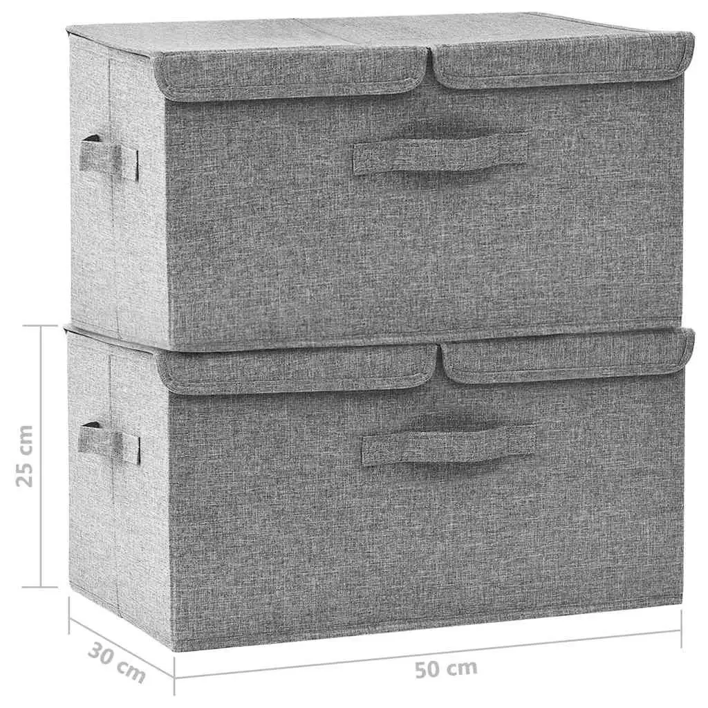 Storage Boxes Non-Woven Fabric Grey 2 Compartment Foldable Home Organiser