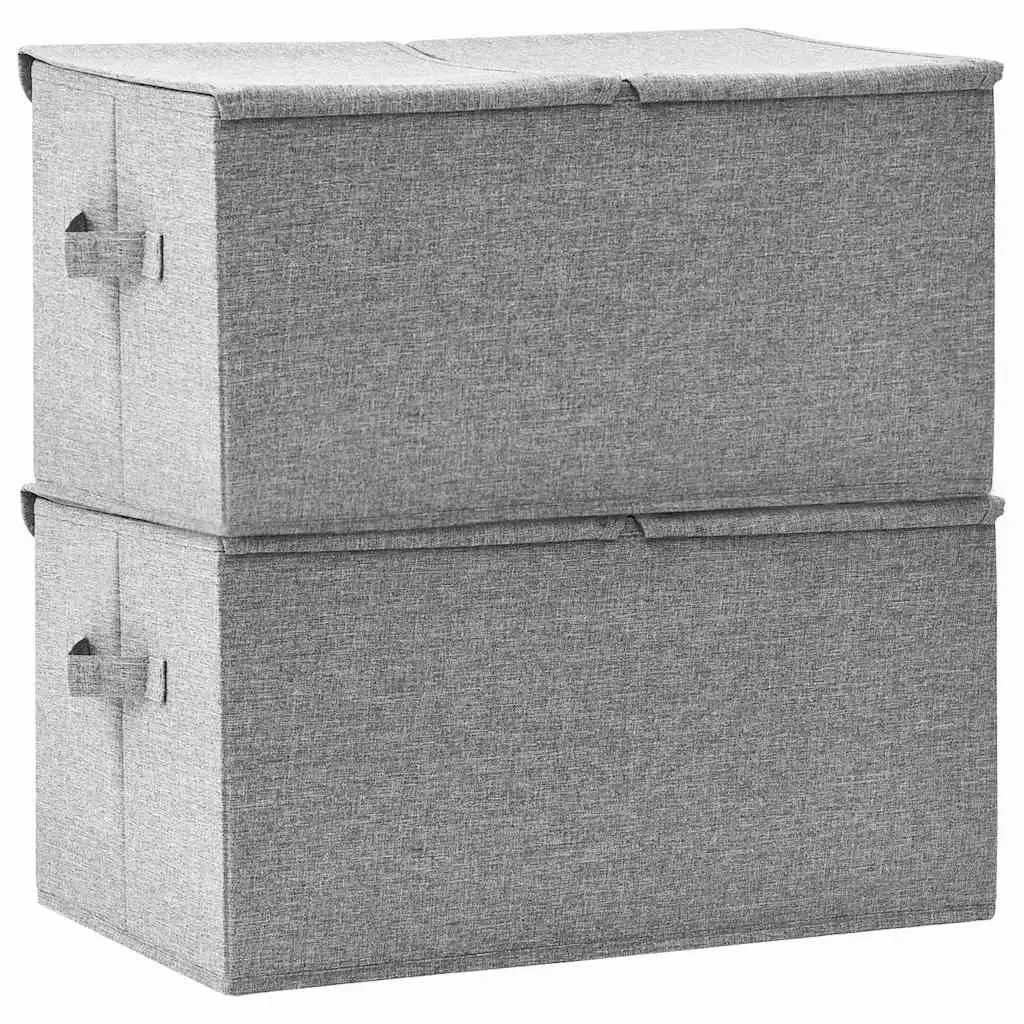 Storage Boxes Non-Woven Fabric Grey 2 Compartment Foldable Home Organiser